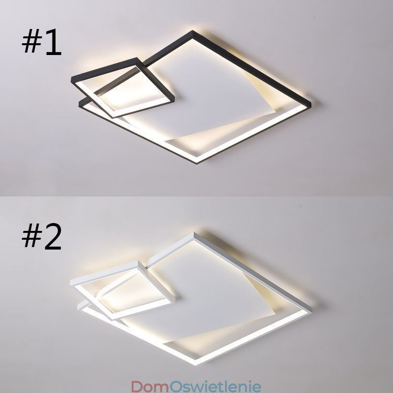 Nowoczesna lampa sufitowa kwadratowa inteligentne oświetlenie wewnętrzne