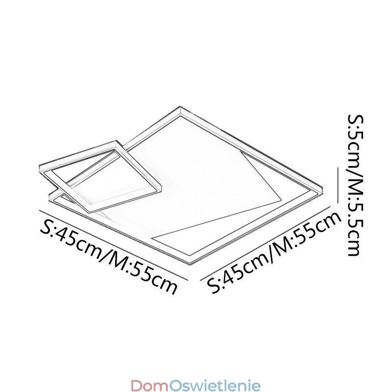 Nowoczesna lampa sufitowa kwadratowa inteligentne oświetlenie wewnętrzne