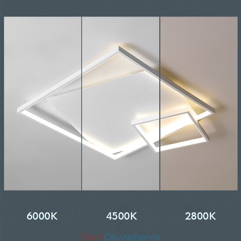 Nowoczesna lampa sufitowa kwadratowa inteligentne oświetlenie wewnętrzne