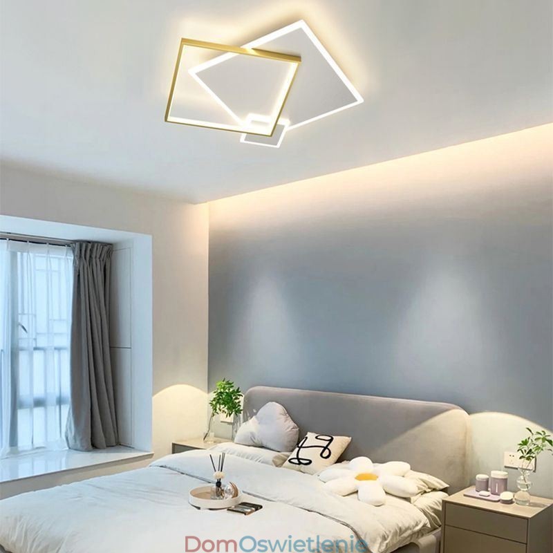 Nowoczesna lampa sufitowa Geometryczna lampa sufitowa w kształcie kwadratu