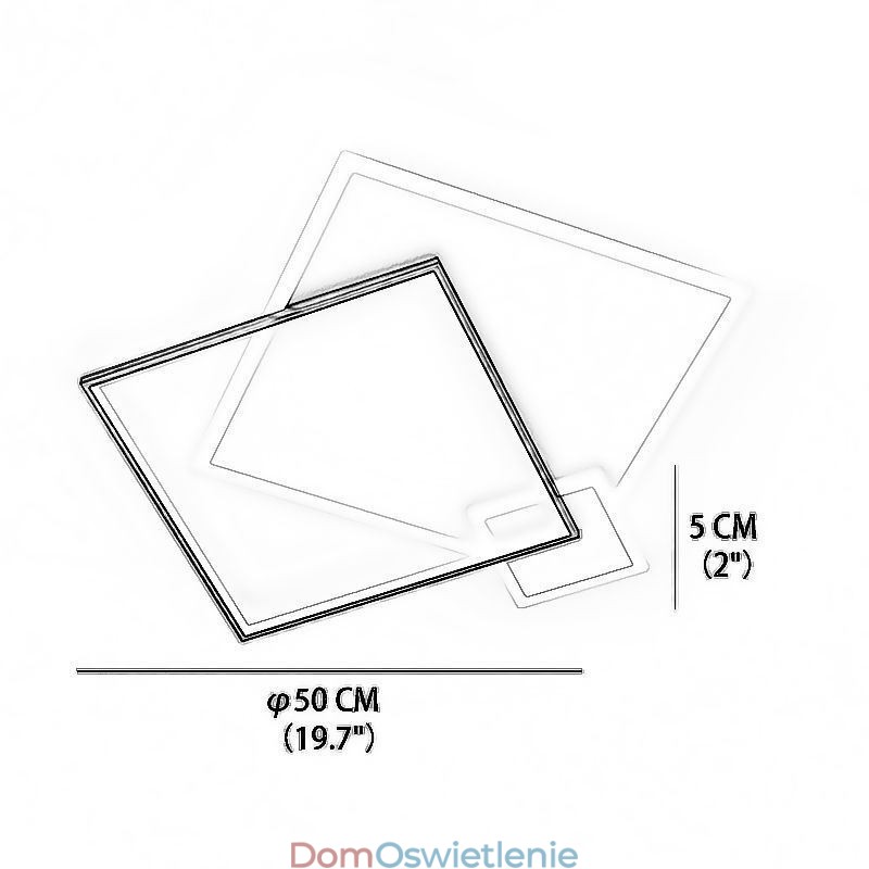Nowoczesna lampa sufitowa Geometryczna lampa sufitowa w kształcie kwadratu