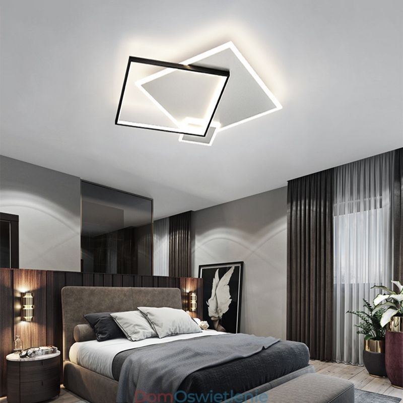 Nowoczesna lampa sufitowa Geometryczna lampa sufitowa w kształcie kwadratu
