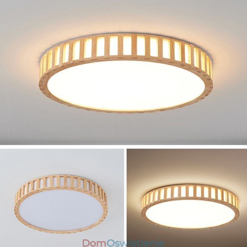 Japońska Lampa Drewniana Oświetlenie Sufitowe