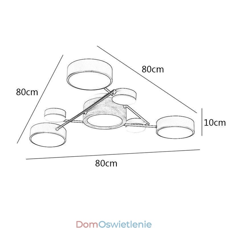 Nowoczesna lampa sufitowa z akrylu w kształcie molekularnym