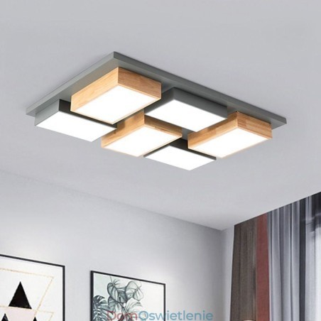 Nowoczesna lampa sufitowa z akrylu, geometryczna lampa sufitowa z drewna Nowoczesna lampa sufitowa z akrylu, geometryczna lampa sufitowa z drewna
