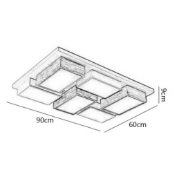 Nowoczesna lampa sufitowa z akrylu, geometryczna lampa sufitowa z drewna