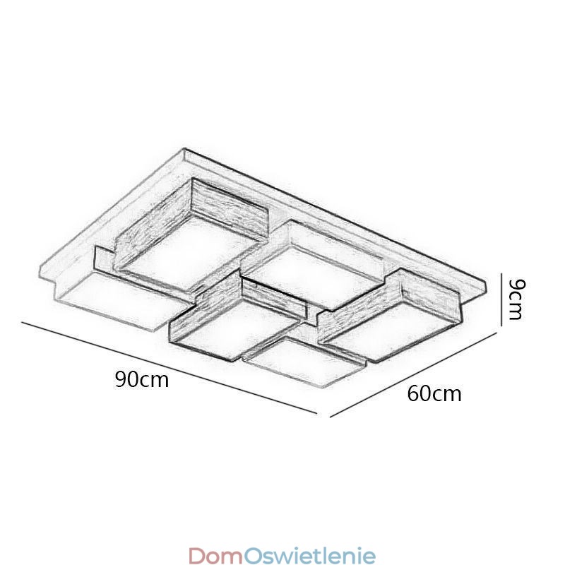 Nowoczesna lampa sufitowa z akrylu, geometryczna lampa sufitowa z drewna