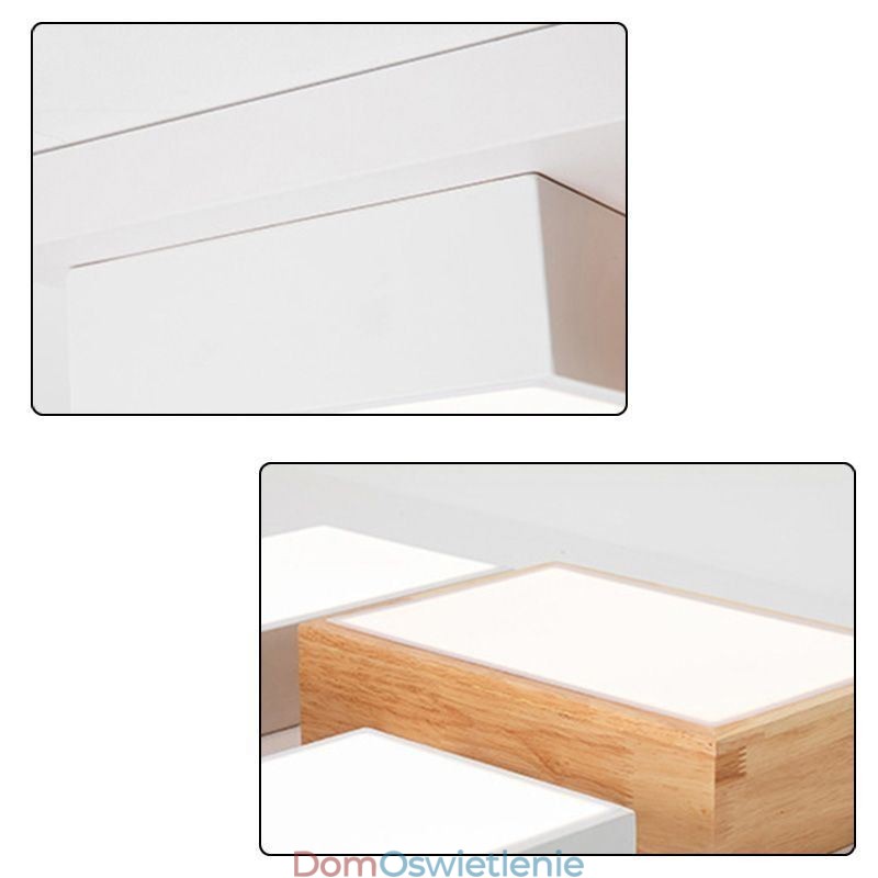 Nowoczesna lampa sufitowa z akrylu, geometryczna lampa sufitowa z drewna