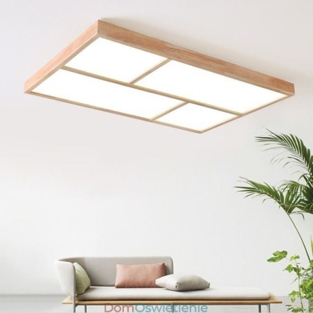 Nowoczesna lampa sufitowa, minimalistyczny styl drewna, oprawa sufitowa montowana na płasko Nowoczesna lampa sufitowa, minimalistyczny styl drewna, oprawa sufitowa montowana na płasko