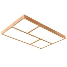 Nowoczesna lampa sufitowa, minimalistyczny styl drewna, oprawa sufitowa montowana na płasko