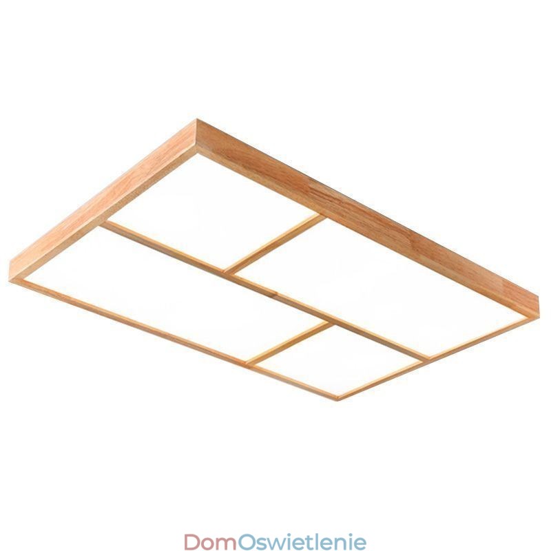 Nowoczesna lampa sufitowa, minimalistyczny styl drewna, oprawa sufitowa montowana na płasko
