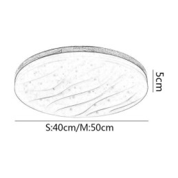 Japońska lampa sufitowa z drewna akrylowego, okrągła, falista lampa sufitowa