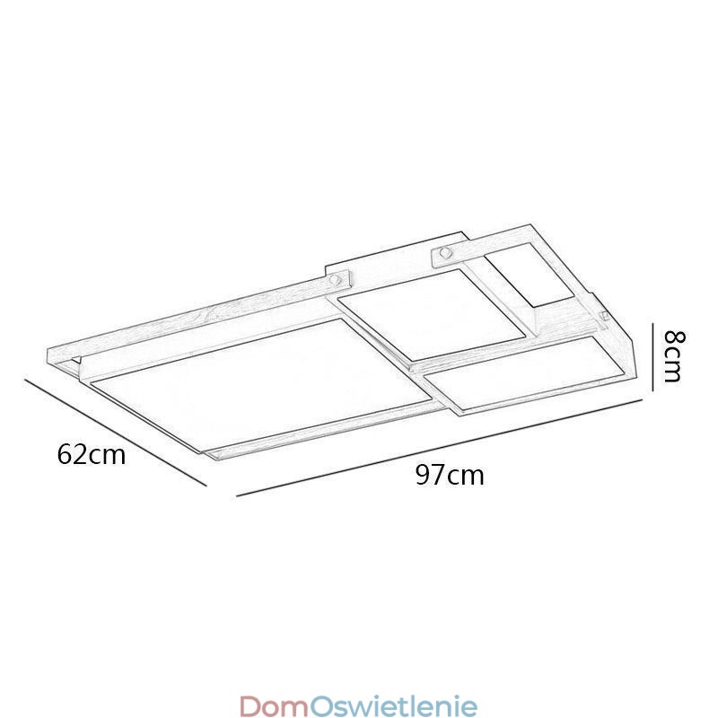 Nowoczesne oświetlenie sufitowe, prostokątna lampa sufitowa