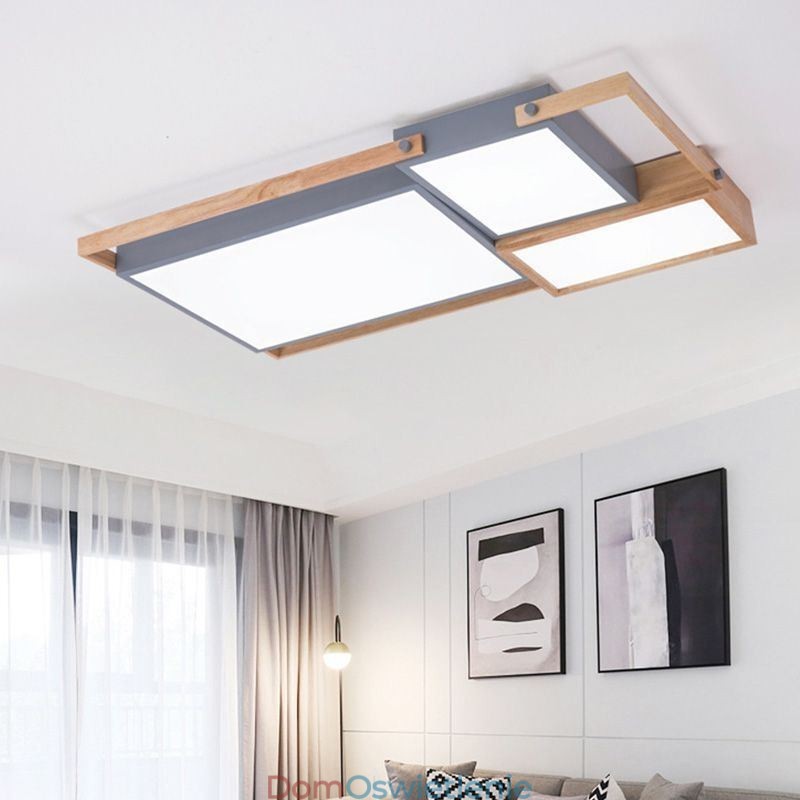 Nowoczesne oświetlenie sufitowe, prostokątna lampa sufitowa