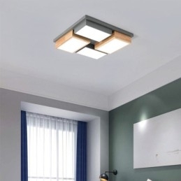 Nowoczesna lampa sufitowa Geometryczna drewniana lampa sufitowa