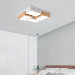 Nowoczesna lampa sufitowa Geometryczna drewniana lampa sufitowa