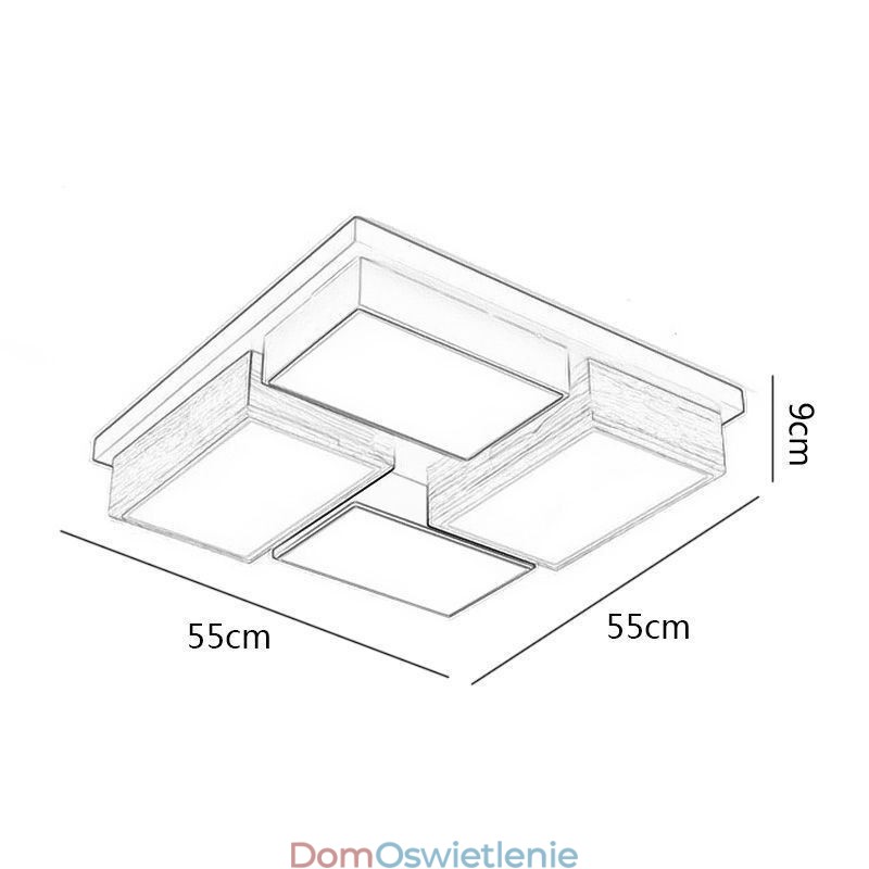 Nowoczesna lampa sufitowa Geometryczna drewniana lampa sufitowa