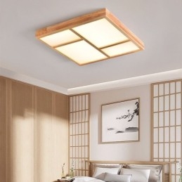 Japońska akrylowa lampa sufitowa Geometryczna drewniana lampa sufitowa