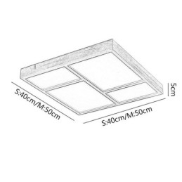 Japońska akrylowa lampa sufitowa Geometryczna drewniana lampa sufitowa