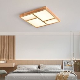 Japońska akrylowa lampa sufitowa Geometryczna drewniana lampa sufitowa