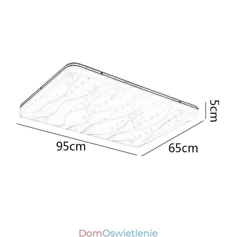Japońska Akrylowa Lampa Sufitowa Prostokątna Falista Lampa Sufitowa