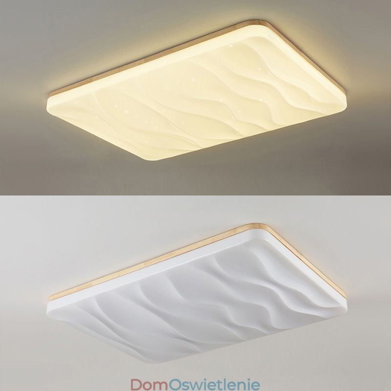 Japońska Akrylowa Lampa Sufitowa Prostokątna Falista Lampa Sufitowa