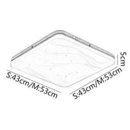 Japońska akrylowa lampa sufitowa kwadratowa falista lampa sufitowa