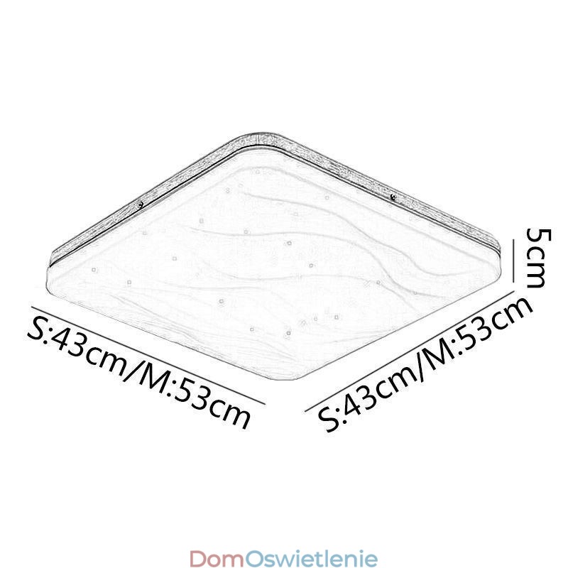 Japońska akrylowa lampa sufitowa kwadratowa falista lampa sufitowa