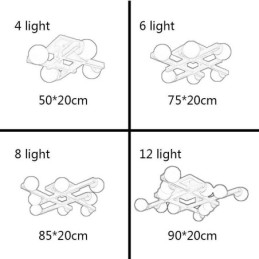 Japońska lampa sufitowa z drewna Magic Bean Molecular Ceiling Lamp