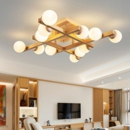 Japońska lampa sufitowa z drewna Magic Bean Molecular Ceiling Lamp
