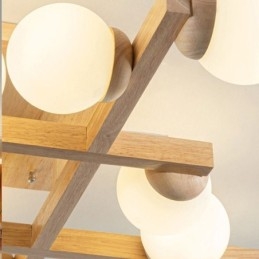 Japońska lampa sufitowa z drewna Magic Bean Molecular Ceiling Lamp