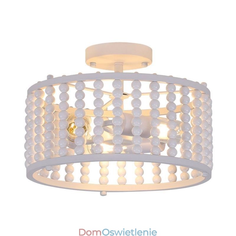 3-punktowe oświetlenie sufitowe Drewniane koraliki sufitowe Lampa w przedpokoju