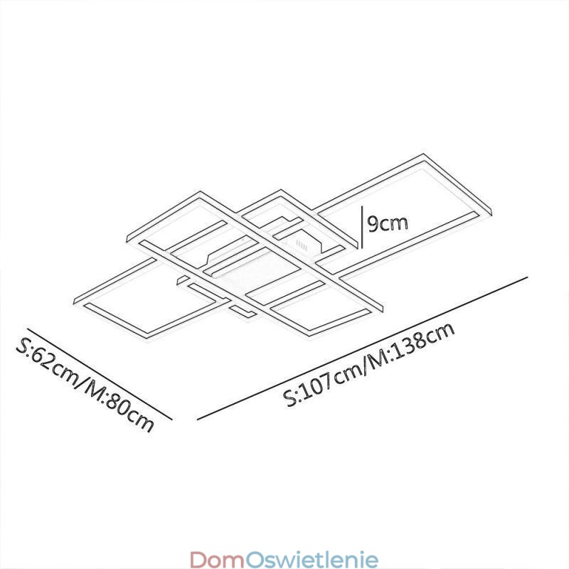 Nowoczesna lampa sufitowa geometryczna kwadratowa lampa sufitowa