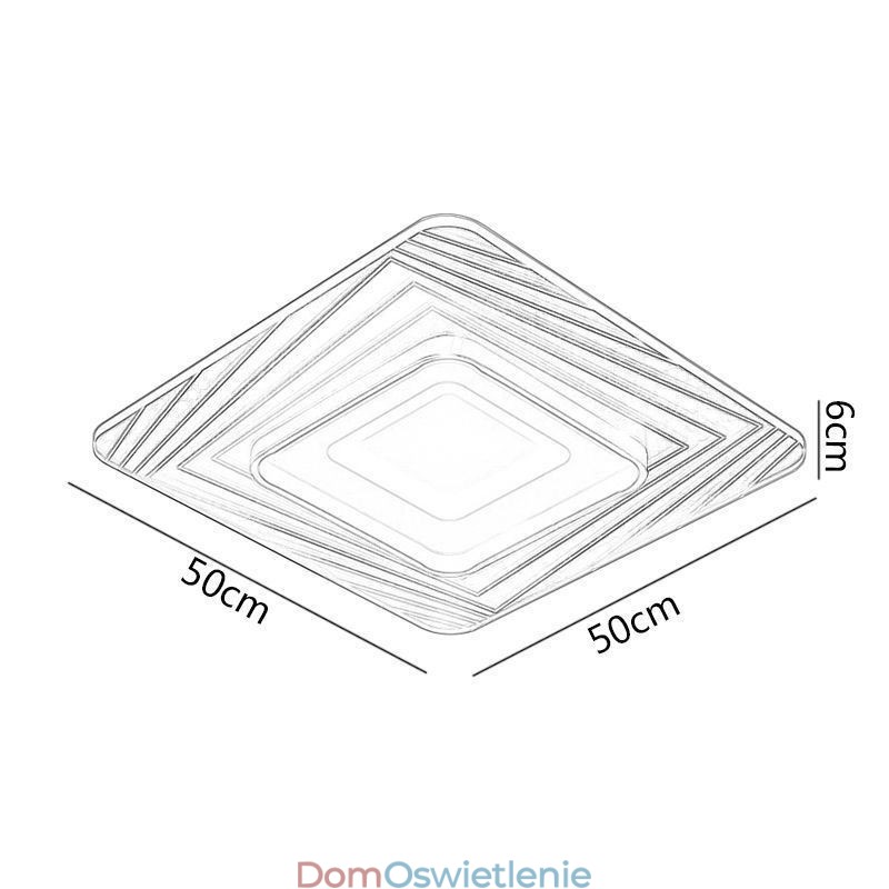 Lampa sufitowa kwadratowa do montażu na suficie
