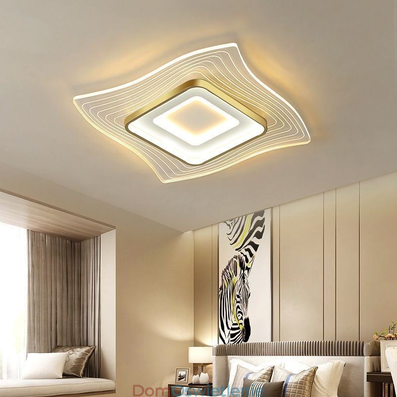 Nowoczesna lampa sufitowa, kwadratowa, montowana na płasko, lampa sufitowa