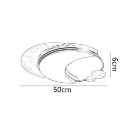 Nowoczesna lampa sufitowa w kształcie księżyca, montowana na płasko