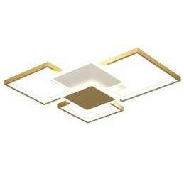 Nowoczesna złota oprawa geometryczna do montażu na suficie, 2 warstwy