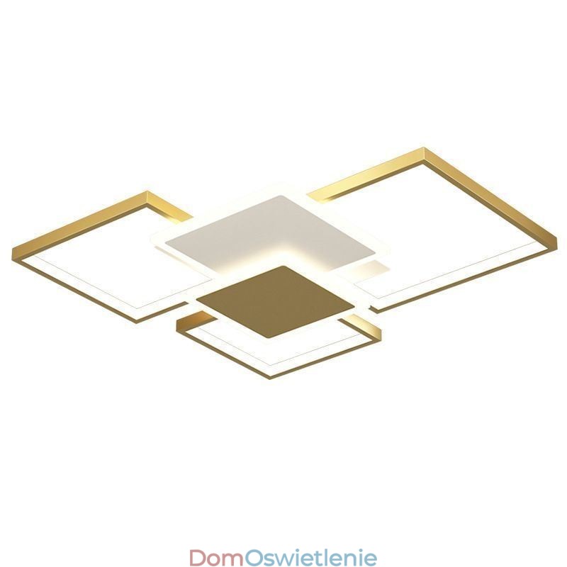 Nowoczesna złota oprawa geometryczna do montażu na suficie, 2 warstwy