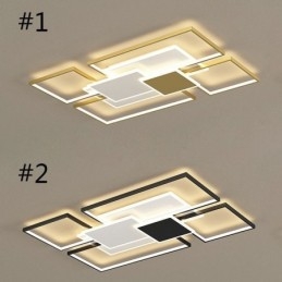 Nowoczesna złota oprawa geometryczna do montażu na suficie, 2 warstwy
