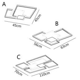 Nowoczesna złota oprawa geometryczna do montażu na suficie, 2 warstwy