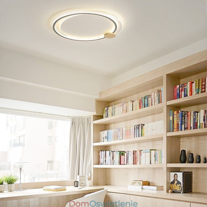 Nowoczesna lampa sufitowa akrylowa z 2 pierścieniami do montażu na płasko