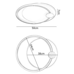 Nowoczesna lampa sufitowa akrylowa z 2 pierścieniami do montażu na płasko