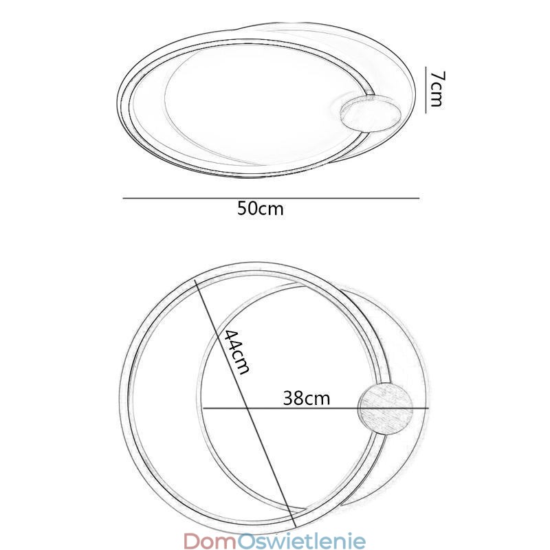 Nowoczesna lampa sufitowa akrylowa z 2 pierścieniami do montażu na płasko