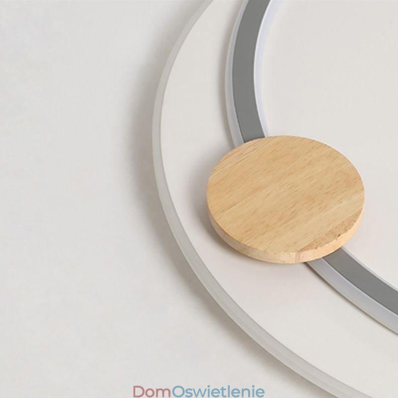 Nowoczesna lampa sufitowa akrylowa z 2 pierścieniami do montażu na płasko