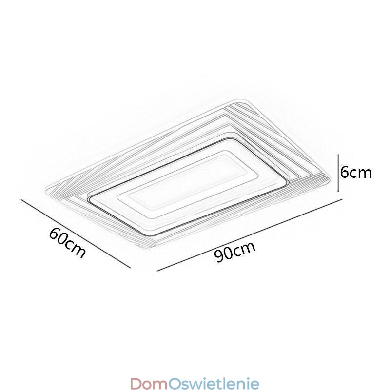 Prostokątna lampa sufitowa montowana na płasko Minimalistyczna akrylowa ultracienka lampa sufitowa