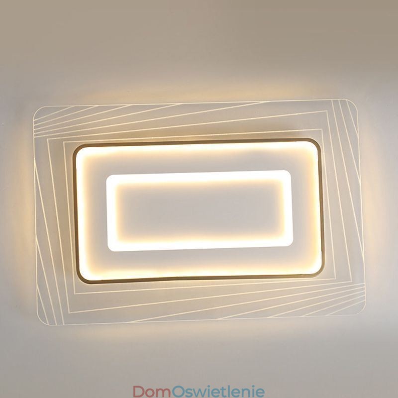 Prostokątna lampa sufitowa montowana na płasko Minimalistyczna akrylowa ultracienka lampa sufitowa