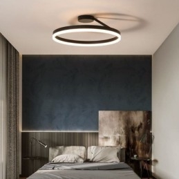 Nowoczesna lampa sufitowa do montażu na płasko, okrągła lampa świetlna z kloszem akrylowym