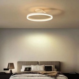 Nowoczesna lampa sufitowa do montażu na płasko, okrągła lampa świetlna z kloszem akrylowym