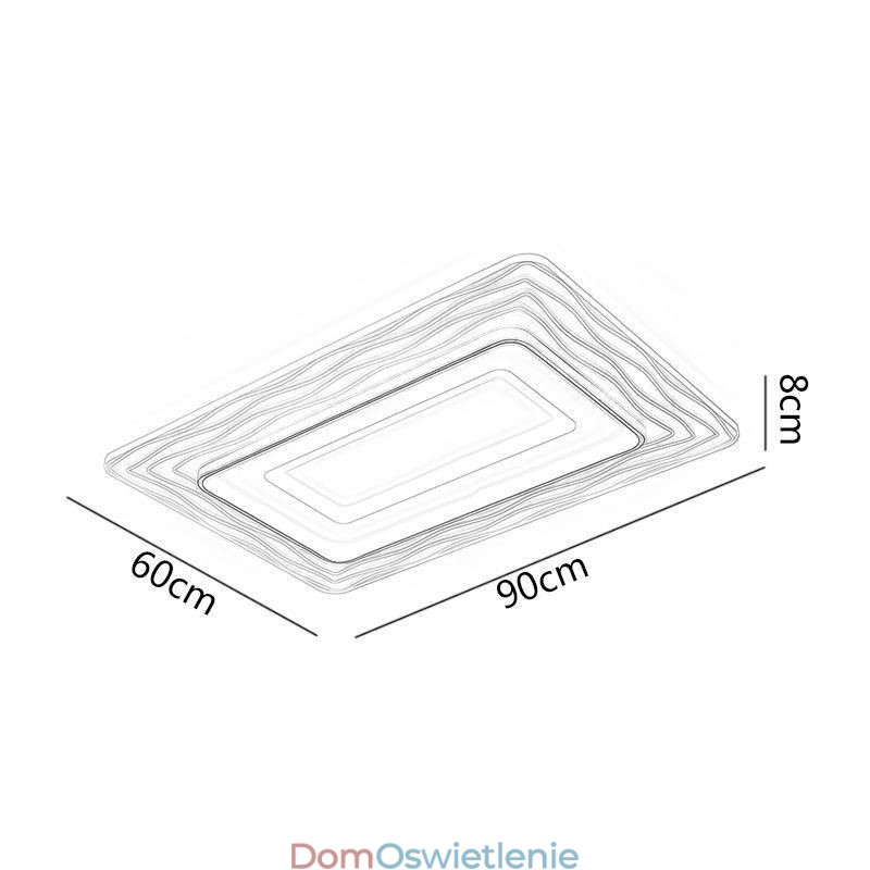 Prostokątna lampa sufitowa minimalistyczna akrylowa ultracienka do montażu na suficie