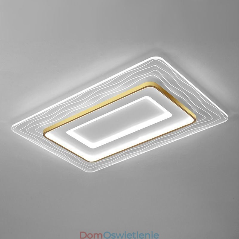 Prostokątna lampa sufitowa minimalistyczna akrylowa ultracienka do montażu na suficie